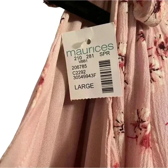 Maurices Women's Pink Floral Halter Neck Midi Dress Size L - Picture 5 of 5